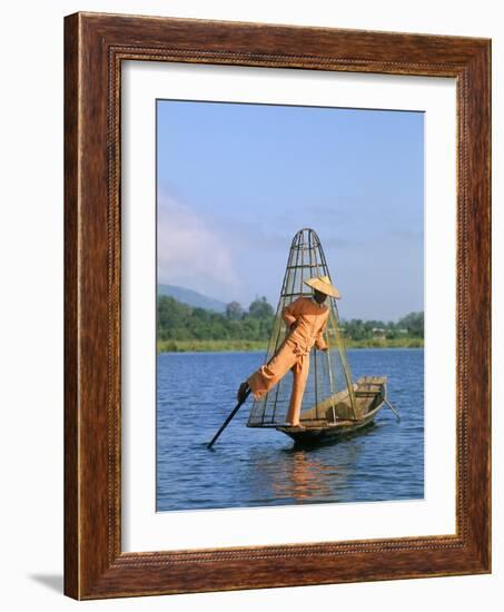 Fisherman, Inle Lake, Shan State, Myanmar (Burma), Asia-Sergio Pitamitz-Framed Photographic Print