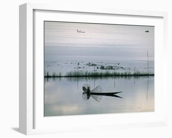 Fisherman, Inle Lake, Shan State, Myanmar (Burma), Asia-Sergio Pitamitz-Framed Photographic Print