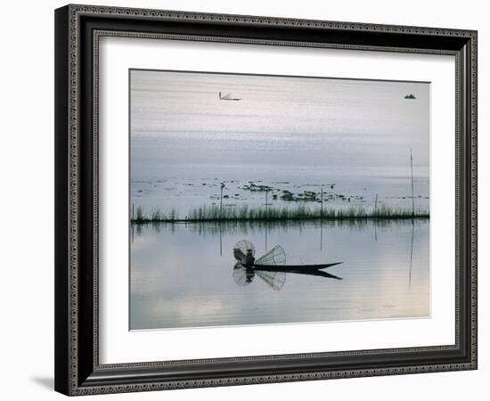 Fisherman, Inle Lake, Shan State, Myanmar (Burma), Asia-Sergio Pitamitz-Framed Photographic Print