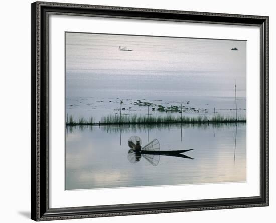 Fisherman, Inle Lake, Shan State, Myanmar (Burma), Asia-Sergio Pitamitz-Framed Photographic Print