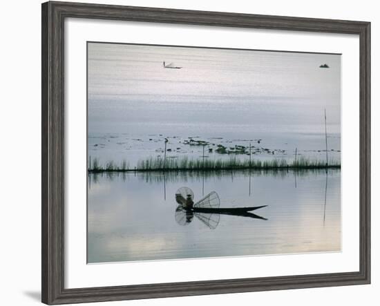 Fisherman, Inle Lake, Shan State, Myanmar (Burma), Asia-Sergio Pitamitz-Framed Photographic Print