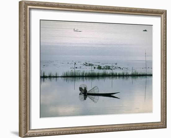 Fisherman, Inle Lake, Shan State, Myanmar (Burma), Asia-Sergio Pitamitz-Framed Photographic Print