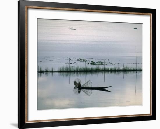 Fisherman, Inle Lake, Shan State, Myanmar (Burma), Asia-Sergio Pitamitz-Framed Photographic Print