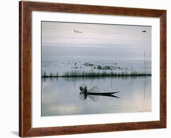 Fisherman, Inle Lake, Shan State, Myanmar (Burma), Asia-Sergio Pitamitz-Framed Photographic Print