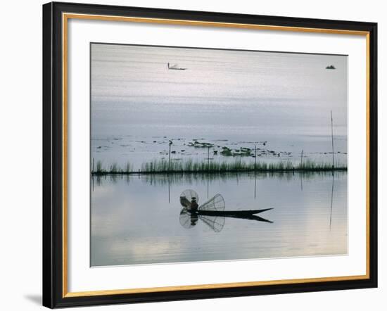 Fisherman, Inle Lake, Shan State, Myanmar (Burma), Asia-Sergio Pitamitz-Framed Photographic Print