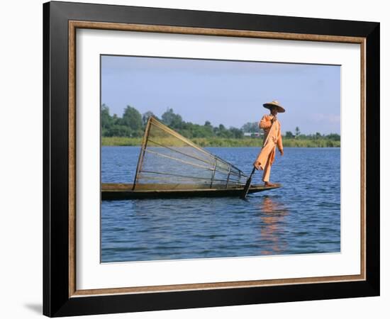 Fisherman, Inle Lake, Shan State, Myanmar (Burma), Asia-Sergio Pitamitz-Framed Photographic Print