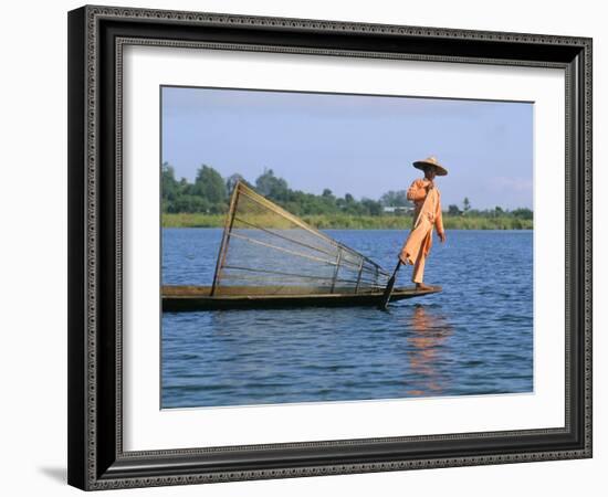 Fisherman, Inle Lake, Shan State, Myanmar (Burma), Asia-Sergio Pitamitz-Framed Photographic Print