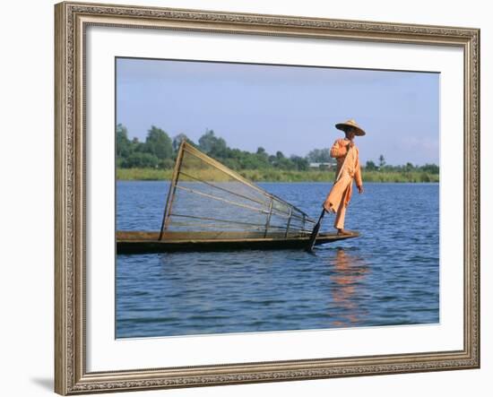 Fisherman, Inle Lake, Shan State, Myanmar (Burma), Asia-Sergio Pitamitz-Framed Photographic Print