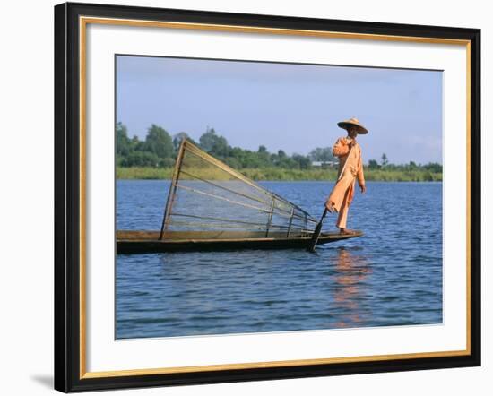 Fisherman, Inle Lake, Shan State, Myanmar (Burma), Asia-Sergio Pitamitz-Framed Photographic Print