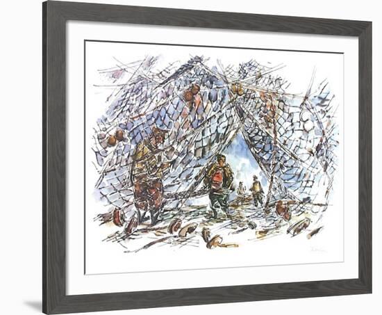 Fisherman Nets-Chaim Gross-Framed Limited Edition