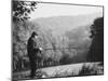 Fisherman on Banks of European Waterway-Pierre Boulat-Mounted Photographic Print