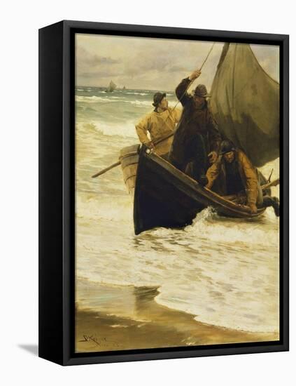 Fisherman Returning Home, Skagen, 1885-Peder Severin Kröyer-Framed Premier Image Canvas