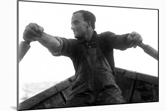 Fisherman Rowing Boat, Alaska Coast, Undated-Asahel Curtis-Mounted Giclee Print