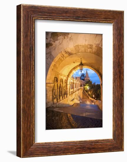 Fisherman's Bastion at Night, Buda, Budapest, Hungary-Jim Engelbrecht-Framed Photographic Print