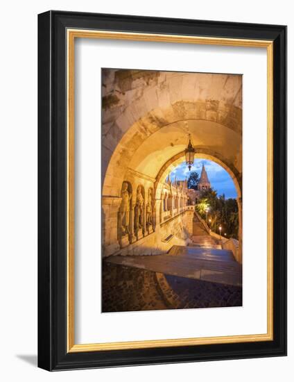 Fisherman's Bastion at Night, Buda, Budapest, Hungary-Jim Engelbrecht-Framed Photographic Print