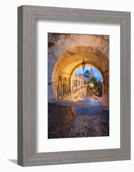 Fisherman's Bastion at Night, Buda, Budapest, Hungary-Jim Engelbrecht-Framed Photographic Print