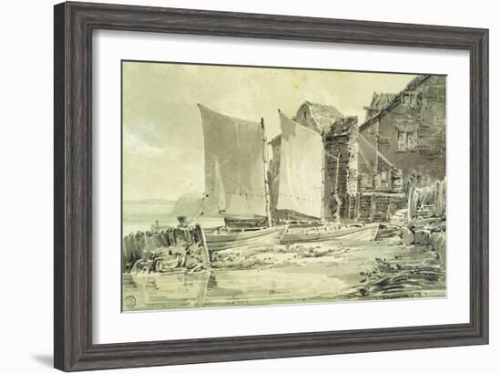 Fisherman's Cottage, Dover, 1790S (Pencil and Grey Wash on Laid Paper)-J. M. W. Turner-Framed Giclee Print