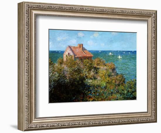 Fisherman's Cottage on the Cliffs at Var-Claude Monet-Framed Art Print