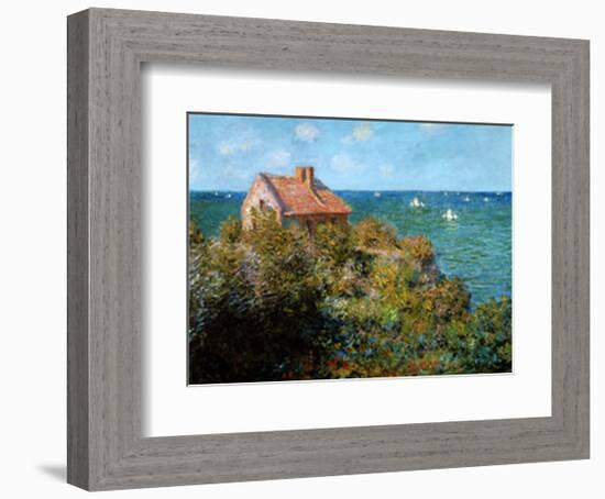 Fisherman's Cottage on the Cliffs at Var-Claude Monet-Framed Art Print