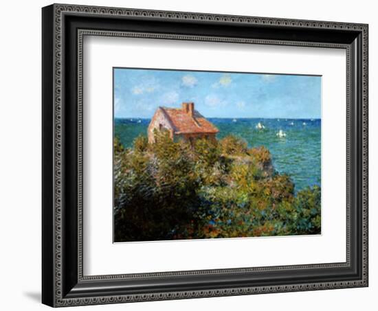 Fisherman's Cottage on the Cliffs at Var-Claude Monet-Framed Art Print