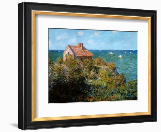 Fisherman's Cottage on the Cliffs at Var-Claude Monet-Framed Art Print