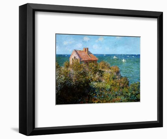 Fisherman's Cottage on the Cliffs at Var-Claude Monet-Framed Art Print