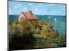 Fisherman's Cottage on the Cliffs at Var-Claude Monet-Mounted Art Print