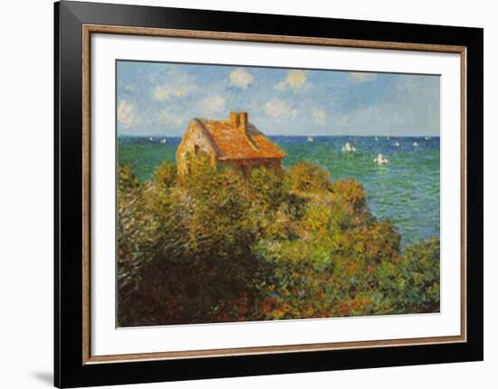 Fisherman's Cottage on the Cliffs at Varengeville-Claude Monet-Framed Art Print