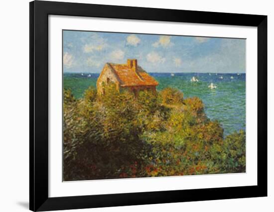 Fisherman's Cottage on the Cliffs at Varengeville-Claude Monet-Framed Art Print