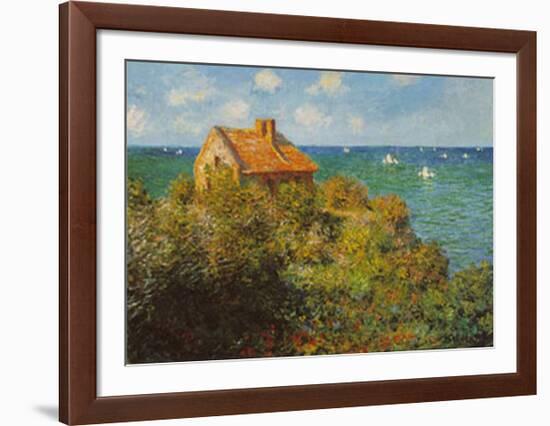 Fisherman's Cottage on the Cliffs at Varengeville-Claude Monet-Framed Art Print