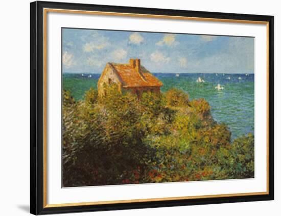 Fisherman's Cottage on the Cliffs at Varengeville-Claude Monet-Framed Art Print