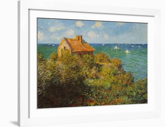 Fisherman's Cottage on the Cliffs at Varengeville-Claude Monet-Framed Art Print