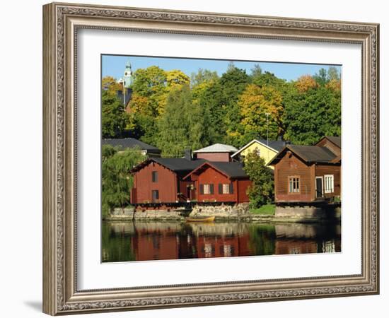 Fisherman's Cottages Beside the River, Porvoo, Finland, Scandinavia, Europe-Ken Gillham-Framed Photographic Print