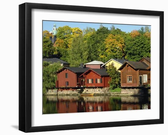 Fisherman's Cottages Beside the River, Porvoo, Finland, Scandinavia, Europe-Ken Gillham-Framed Photographic Print