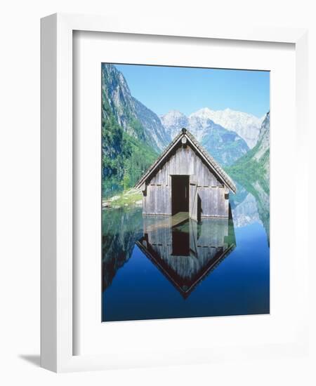 Fisherman's house in the Ober Lake, Bavaria, Germany-Herbert Kehrer-Framed Photographic Print