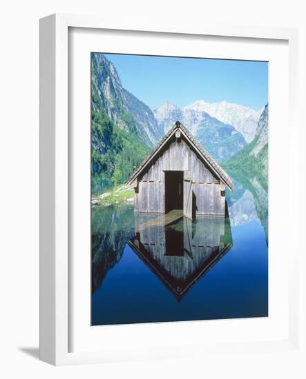 Fisherman's house in the Ober Lake, Bavaria, Germany-Herbert Kehrer-Framed Photographic Print