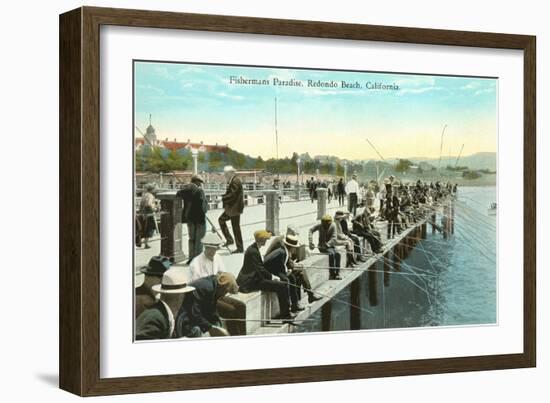 Fisherman's Paradise, Pier at Redondo Beach, California-null-Framed Art Print