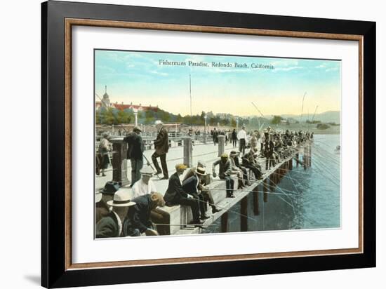 Fisherman's Paradise, Pier at Redondo Beach, California-null-Framed Art Print