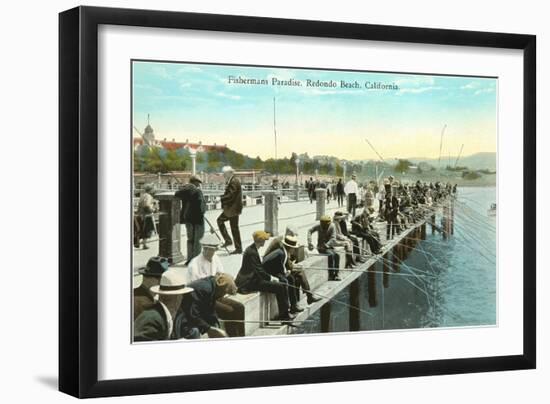 Fisherman's Paradise, Pier at Redondo Beach, California-null-Framed Art Print