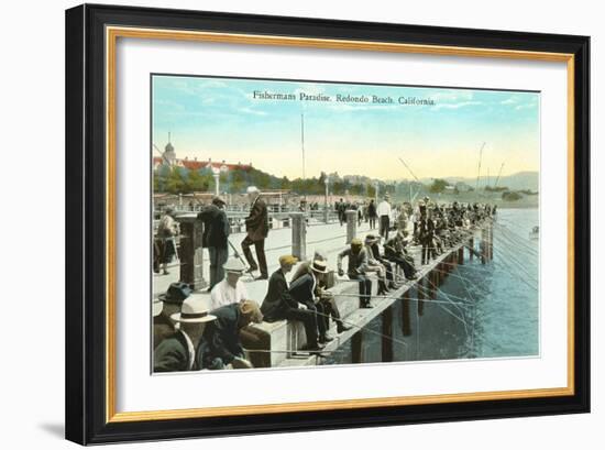 Fisherman's Paradise, Pier at Redondo Beach, California-null-Framed Art Print