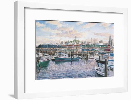 Fisherman’S Wharf Sunset-Stanton Manolakas-Framed Giclee Print