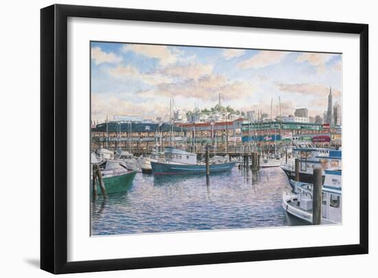 Fisherman’S Wharf Sunset-Stanton Manolakas-Framed Giclee Print