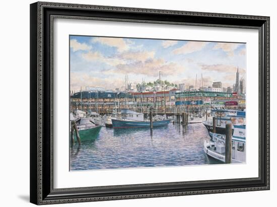 Fisherman’S Wharf Sunset-Stanton Manolakas-Framed Giclee Print