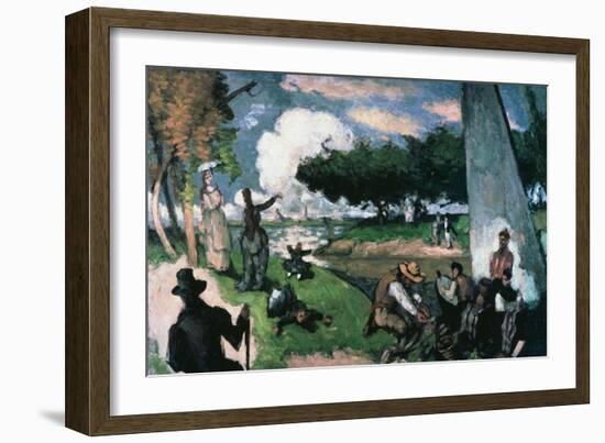 Fisherman: Sunday Afternoon in July-Paul Cézanne-Framed Giclee Print