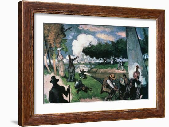 Fisherman: Sunday Afternoon in July-Paul Cézanne-Framed Giclee Print