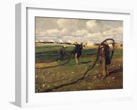 Fisherman Taking Up Nets, 1896-Joaquín Sorolla y Bastida-Framed Giclee Print