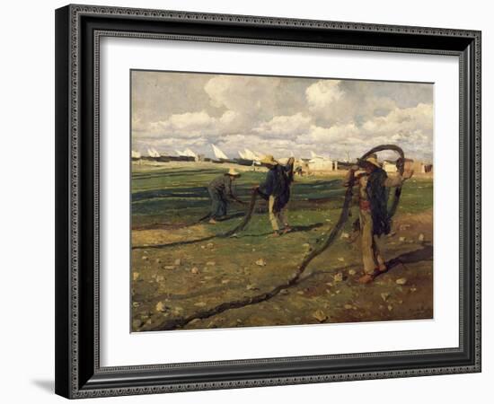 Fisherman Taking Up Nets, 1896-Joaquín Sorolla y Bastida-Framed Giclee Print