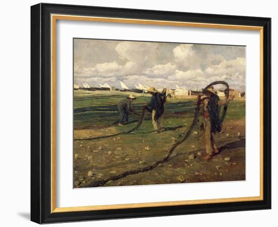 Fisherman Taking Up Nets, 1896-Joaquín Sorolla y Bastida-Framed Giclee Print
