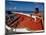 Fisherman Tends His Boat on the Beach, Isla Margarita, Venezuela-Greg Johnston-Mounted Photographic Print