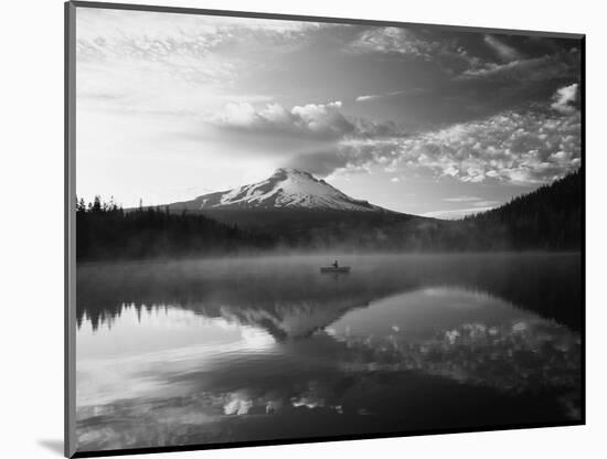 Fisherman, Trillium Lake, Mt Hood National Forest, Mt Hood Wilderness Area, Oregon, USA-Adam Jones-Mounted Photographic Print